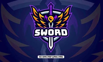 Sword Wings Mascot Logo