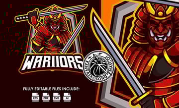 Devil Mascot Sword Logo