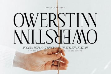 Top typefaces: Owerstinn is a modern display typeface.