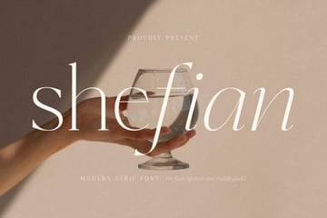 Font trends: Shefian is a modern serif font.
