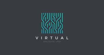 Neon Abstract Chip Logo