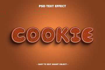 Cookie editable PSD text effect