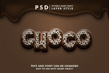 Choco editable PSD text effect