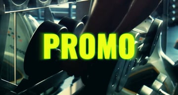 Background image of two hands lifting weights. Neon yellow text on top.