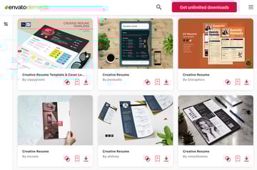 Visual Resume Templates on Envato Elements