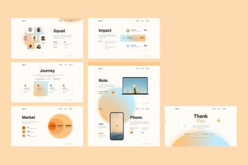 04 Slide templates with aesthetic background in pastel colors.