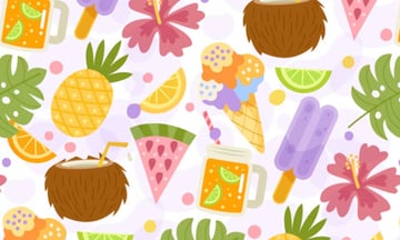 Hand-drawn Pastel Summer Pattern