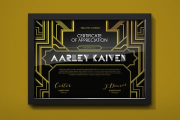 Art Deco Certificate