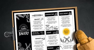 B&W Bakery Menu Template