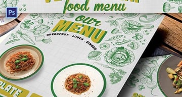 Vegetarian Food Menu (PSD)