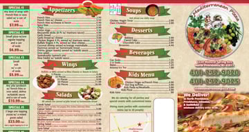 Takeout Menu Template Free Download