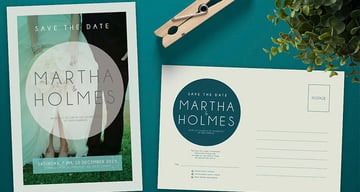 Retro Save the Date Postcard Template (PSD)