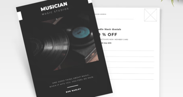 Music Postcard Flyer (AI, EPS, JPG)