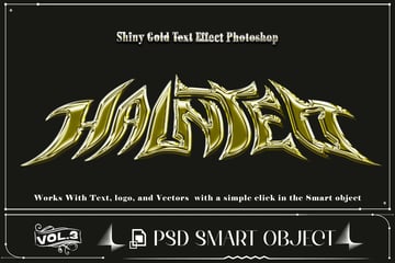 3D Shiny Gold text effect PSD template