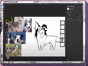 Adobe Fresco tutorial: cleaner version of Emma with more intentional lines.