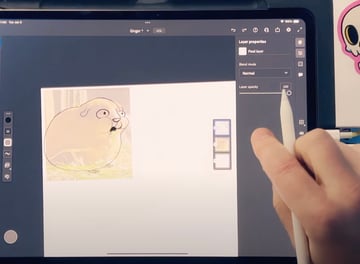 Adobe Fresco art: sketch of Ginger's overall body shape.