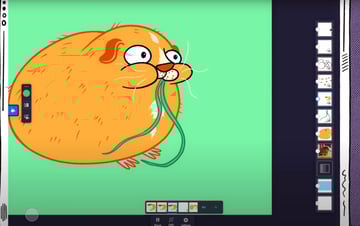 Using Adobe Fresco to animate: add the grass.