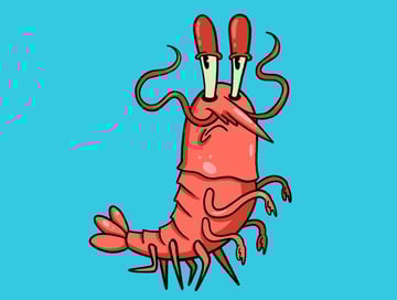 Pet drawing: final drawing of Red the Shrimp.