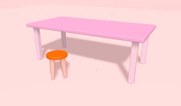 Finished table and chair set.