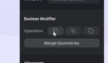 The three options of Boolean operations.
