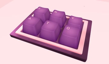 Interactive keyboard with key cap pressed down.