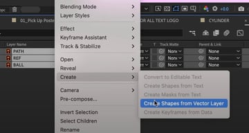 After Effects poster​: Create Shapes from Vector Layer.