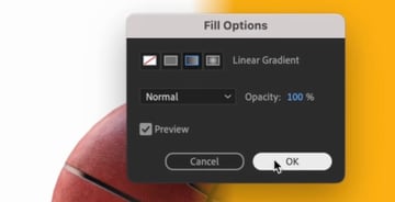 Animated poster in After Effects: Gradient Fill.