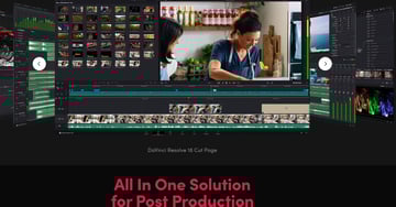 DaVinci Resolve Overview Screenshot for DaVinci Resolve Editing Software. An All-In-One Solution for Post Production.
