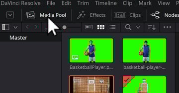 User Clicking On Media Pool Button To Reveal Media Pool