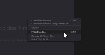 Import Media Menu