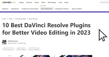 Article thumbnail for 10 Best DaVinci Resolve Plugins for Better Video Editing in 2023 for article on how to use DaVinci Resolve templates.