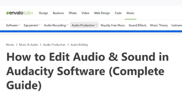 Thumbnail of article titled How to Edit Audio & Sound in AudacitySoftware for DaVinci Resolve tutorials guide.