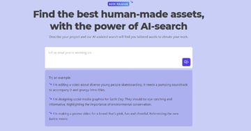 Envato Elements AI Search Feature for Discovering DaVinci Resolve Effects.
