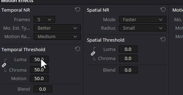 User adjusting Luma Range for article on DaVinci Resolve noise reduction.