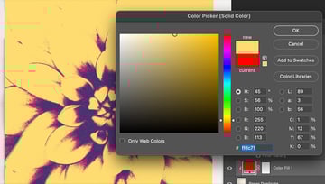 choose a color that works well with the colors in the botanical image