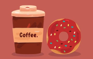 coffe and donut illustration