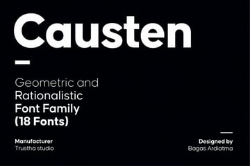 Causten geometric font family similar to Bauhaus with 18 font styles