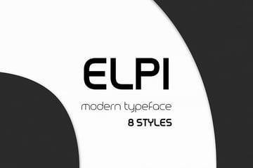 Elpi modern typeface similar to Bauhaus with eight geometric styles
