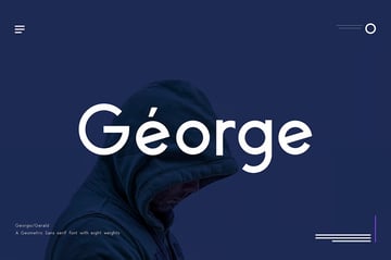 Géorge geometric sans serif font similar to Bauhaus with eight weight variations