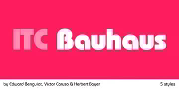 Official ITC Bauhaus typeface showing clean geometric letterforms in multiple weights