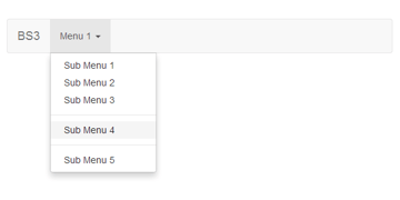 Drop-down menu produced by code sample
