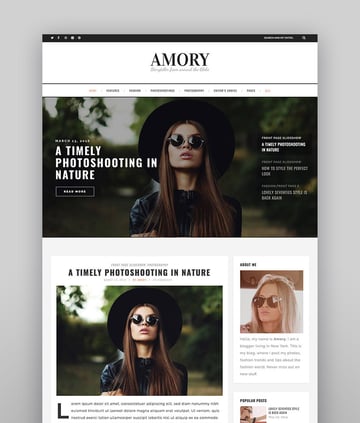 Amory Blog - Responsive WordPress Theme for Personal Blogs