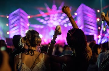 People Enjoying Live Music Concert Festival