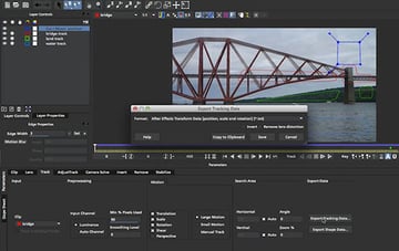 I tracked several different areas with Imagineer mocha for different effects