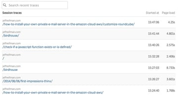 New Relic Browser Session Traces