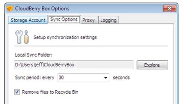 CloudBerry Box Choose Your Sync Folder