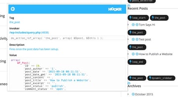 Hookr WordPress Plugin - More details on the_post