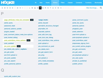 Hookr WordPress Plugin - WordPress Core Actions