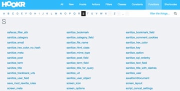 Hookr WordPress Plugin - WordPress Core Functions