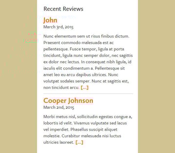 Reviews widget using the Special Recent Posts plugin